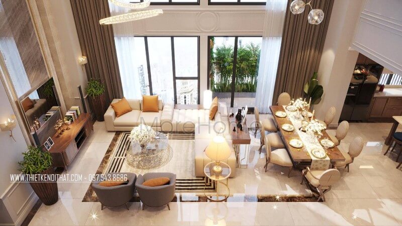 Phòng ảnh được thiết kế liên kết trực tiếp với nội thất phòng khách tạo sự thông thoáng cho căn chung cư Mẫu thiết kế nội thất chung cư đẹp