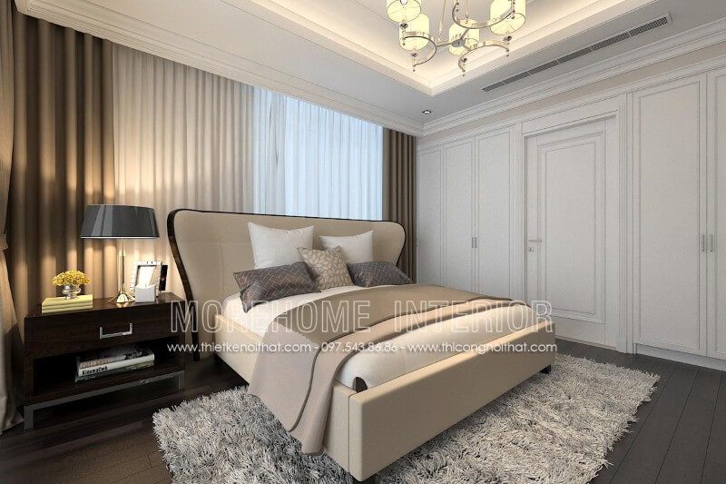 Mẫu giường ngủ bọc da hiện đại được ưa chuộng hiện nay với điểm nhấn ở đầu giường cách điệu và chân giường sử dụng gỗ tần bì nhập khẩu chất lượng cao để đảm bảo độ chống đỡ tốt
