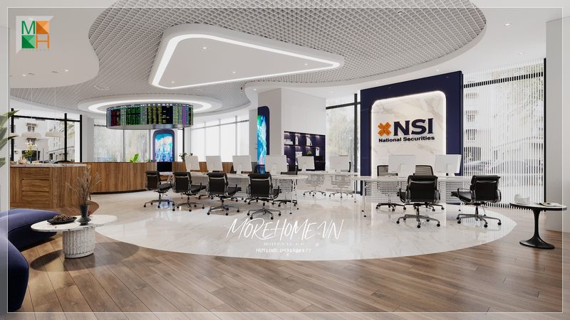 Không gian văn phòng được thiết kế nội thất sắp xếp phù hợp mang tới sự tiện nghi khi sử dụng và môi trường làm việc chuyên nghiệp