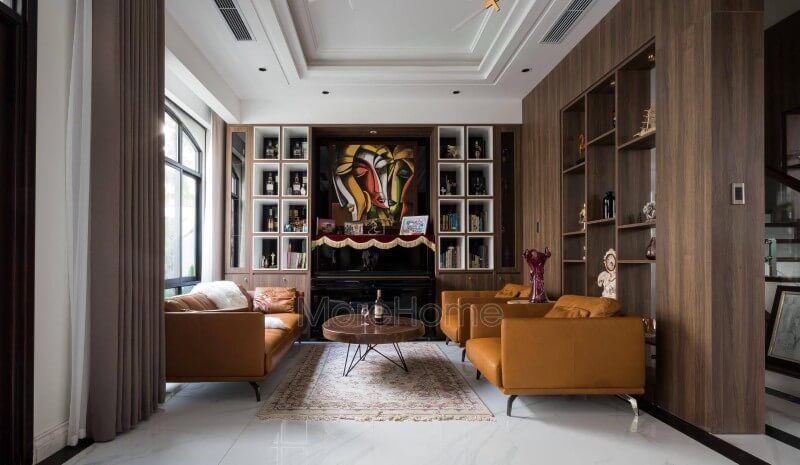 Công trình sản phẩm thi công nội thất phòng khách đẹp cao cấp tại biệt thự Vinhomes Imperia Hải Phòng