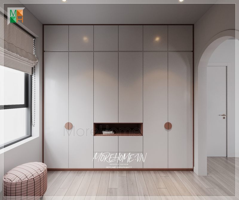 Thiết kế của tủ quần áo được làm theo phong cách hiện đại giúp tạo nên sự sang trọng và ấn tượng cho không gian sống của gia đình.